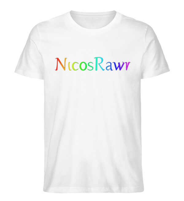 T-Shirt NicosRawr Rainbow - Herren Organic Shirt-3